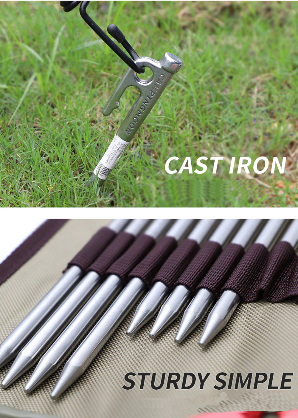 Cheap Goat Tents 30 35CM Tent Stakes Stainless Steel Ground Nails Peg Outdoor Travel Camping Accessories Tent Accessories 